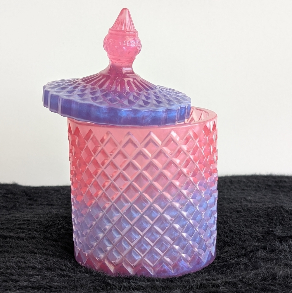 Handmade Trinket Jar & Lid - Decorative Vanity Storage